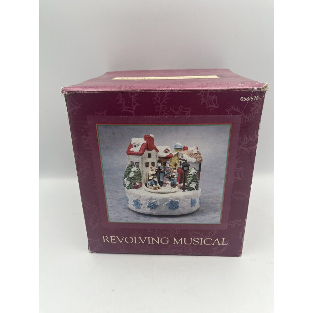 Vintage 1995 Christmas Revolving Musical Figurine Jingle Bells - With BOX